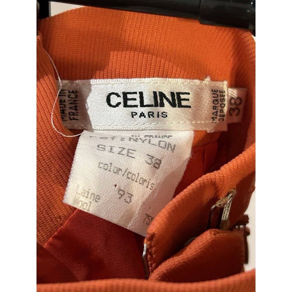 Vintage Celine France Coral Wool Blend A-line Women's Skirt 38 - Picture 3 of 3